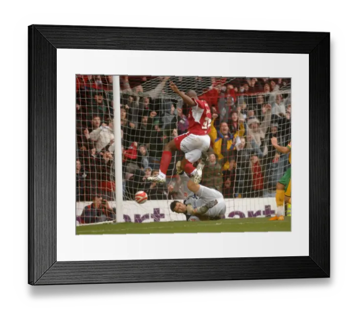 Framed Print : Dele Adebola's Thrilling Goal: A Stunner from the 2002 Championship Match between Bristol City and Norwich City