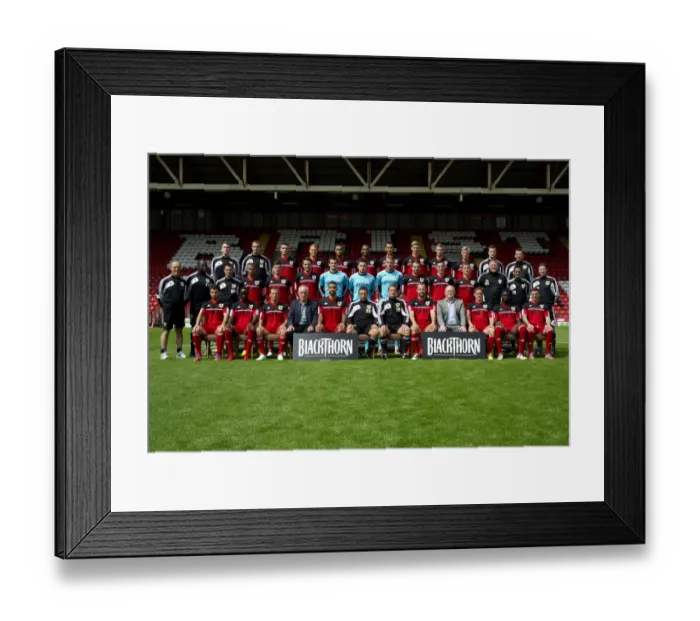 Framed Print : Bristol City Football Team: Pre-Season Photo Shoot at Ashton Gate Stadium (2012-13)