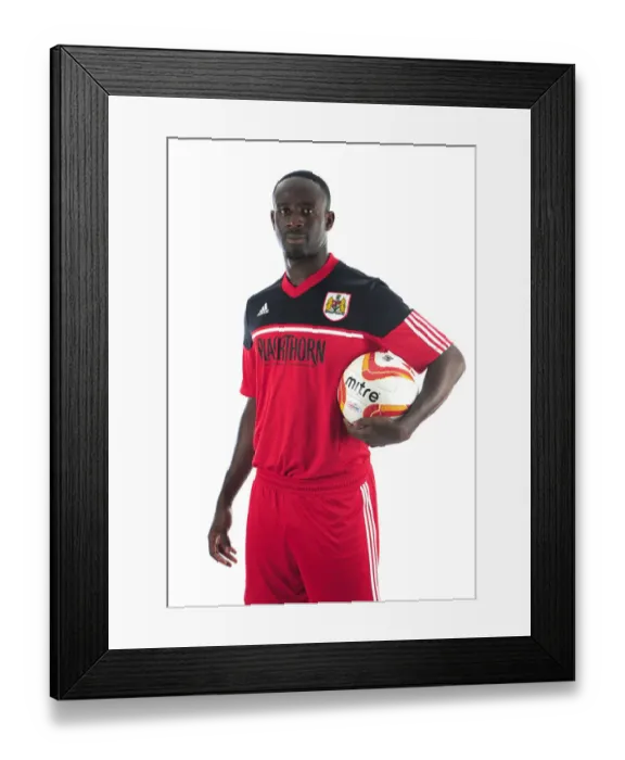 Framed Print : Bristol City FC: Albert Adomah's Focused Expression at Pre-Season Training, Ashton Gate Stadium