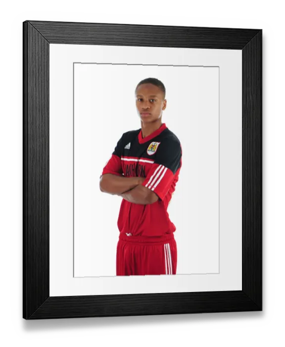 Framed Print : Bristol City Football Club: Bobby Reid's Focused Expression during Pre-Season Training at Ashton Gate Stadium