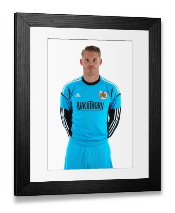 Framed Print : Bristol City FC: Dean Gerken's Focused Expression during Pre-Season Training at Ashton Gate Stadium