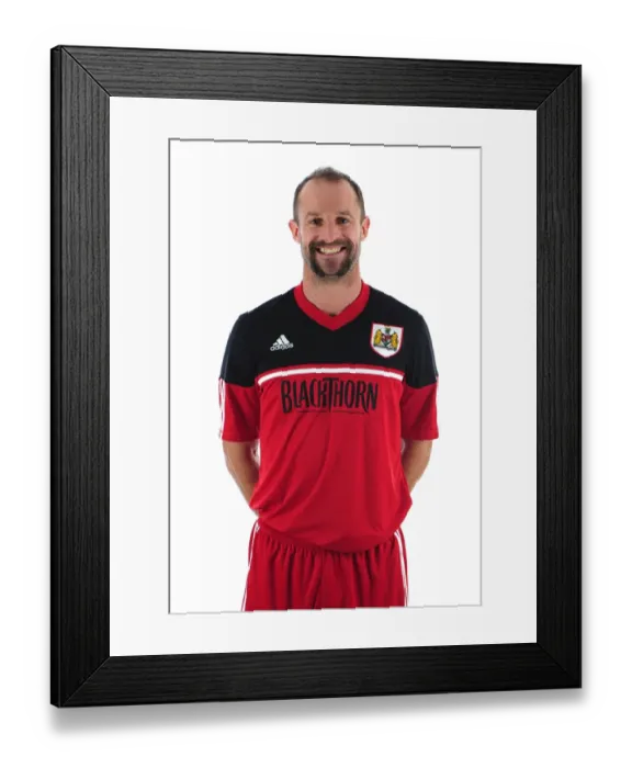 Framed Print : Bristol City Football Club: Louis Carey's Intense Focus during Pre-Season Training at Ashton Gate Stadium