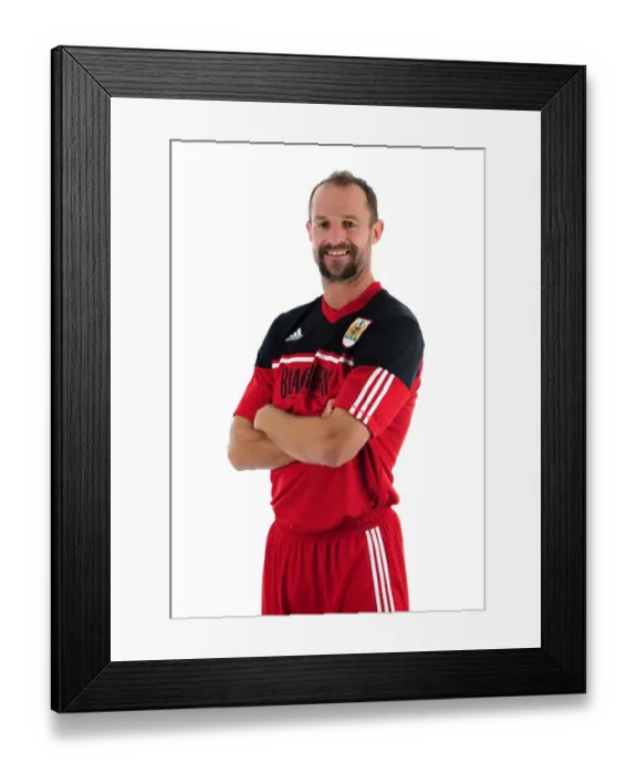 Framed Print : Intense Focus: Louis Carey at Pre-Season Training, Bristol City Football Club, Ashton Gate Stadium