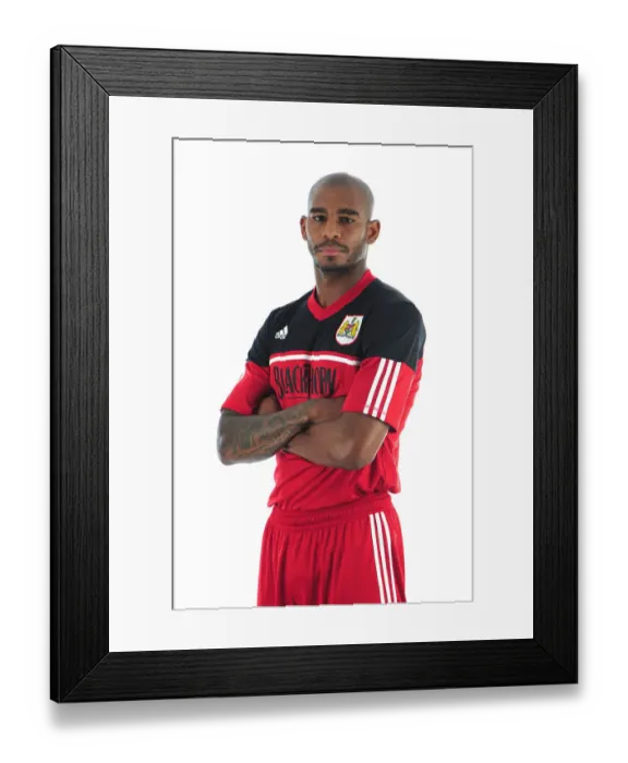 Framed Print : Bristol City Captain Liam Fontaine: Pre-Season Head Shot at Ashton Gate Stadium