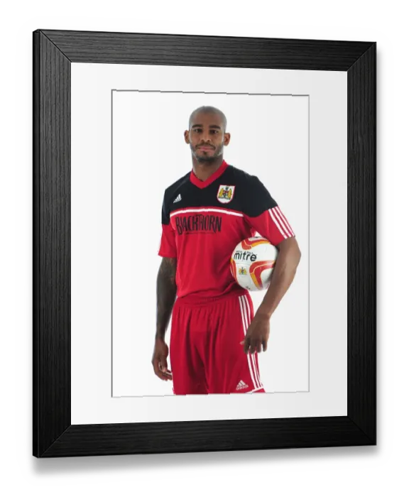 Framed Print : Bristol City Football Club: Marvin Elliott's Intense Focus at Ashton Gate Stadium