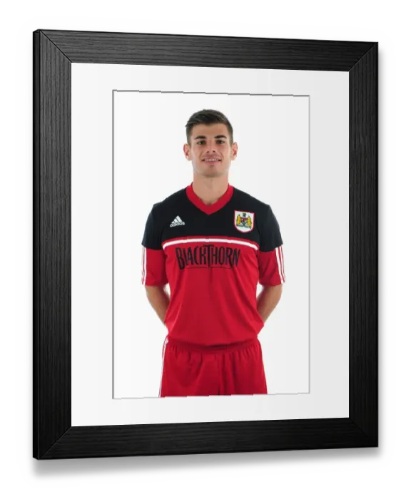 Framed Print : Bristol City Football Club: Joe Edwards Focused and Ready - Pre-Season Head Shots at Ashton Gate Stadium