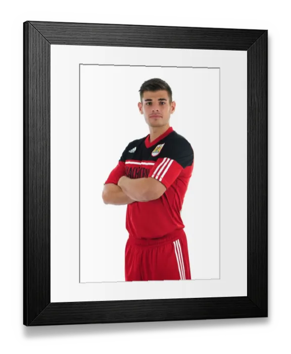 Framed Print : Bristol City FC: Joe Edwards - Focused and Ready at Ashton Gate Stadium (Pre-Season Head Shots)