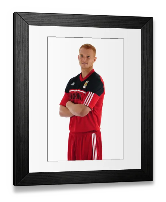 Framed Print : Bristol City Football Club: Ryan Taylor's Focused Expression at Ashton Gate Stadium (Pre-Season Head Shots)