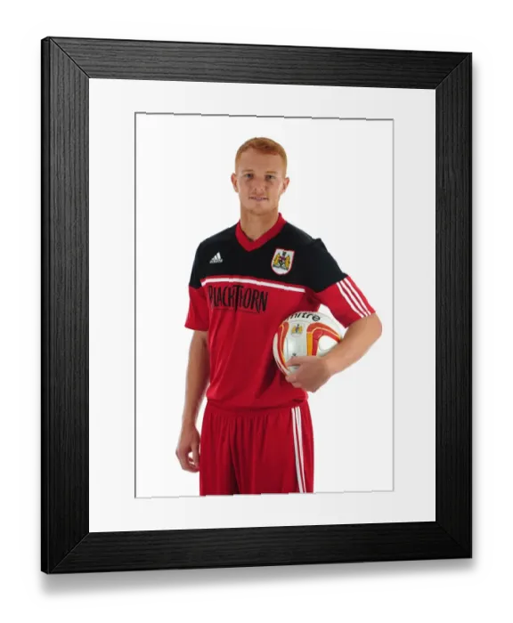 Framed Print : Bristol City Football Club: Ryan Taylor's Intense Focus at Ashton Gate Stadium (Pre-Season Head Shots)