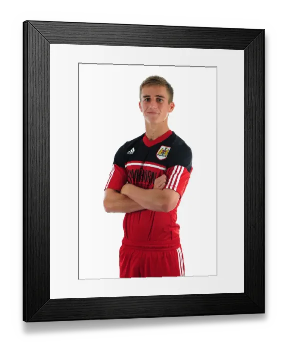 Framed Print : Bristol City Football Club: Joe Bryan's Intense Focus during Pre-Season Training at Ashton Gate Stadium
