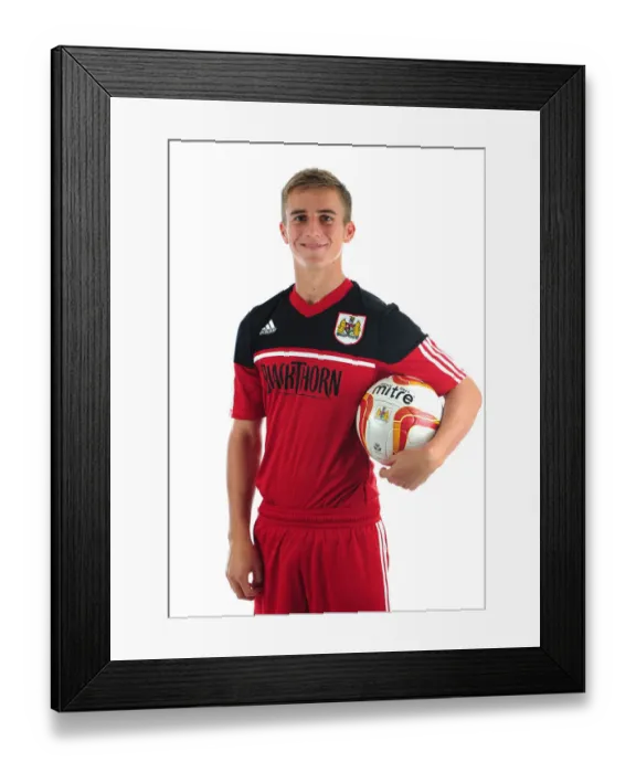 Framed Print : Bristol City Football Club: Joe Bryan's Focused Expression at Ashton Gate Stadium (Pre-Season Head Shots)