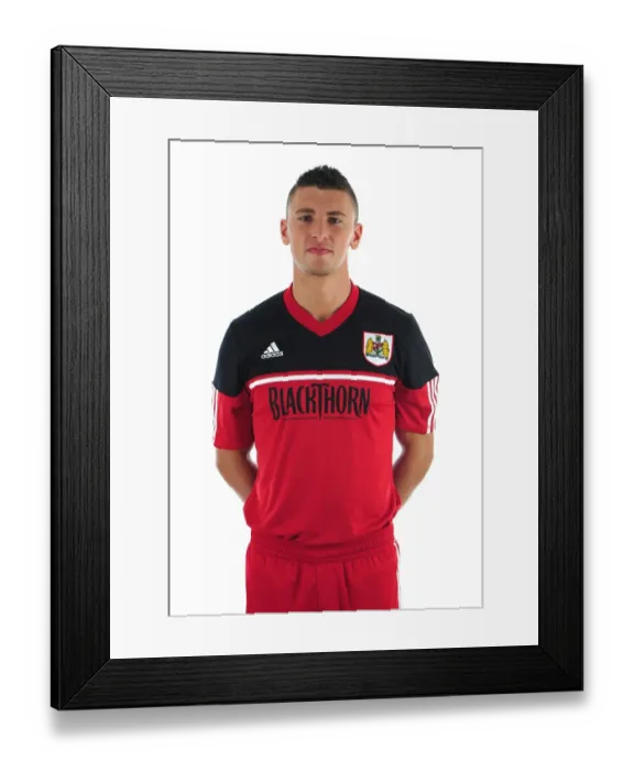 Framed Print : Focused Captain Liam Fontaine at Ashton Gate Stadium - Pre-Season Football Image (Head Shots)