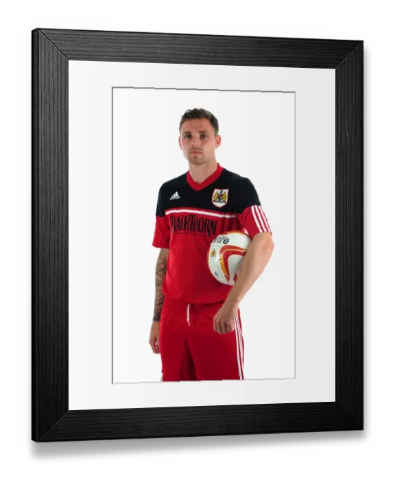 Framed Print : Paul Anderson's Intense Gaze at Ashton Gate: Focused Expression of Bristol City Football Player