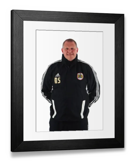 Framed Print : Bristol City FC: Alan Hughes - Strength and Conditioning Coach in Action during Pre-Season Training with Christian Ribeiro at Ashton Gate Stadium Framed Print : Bristol City FC: Alan Hughes - Strength and Conditioning Coach in Action during Pre-Season Training with Christian Ribeiro at Ashton Gate Stadium