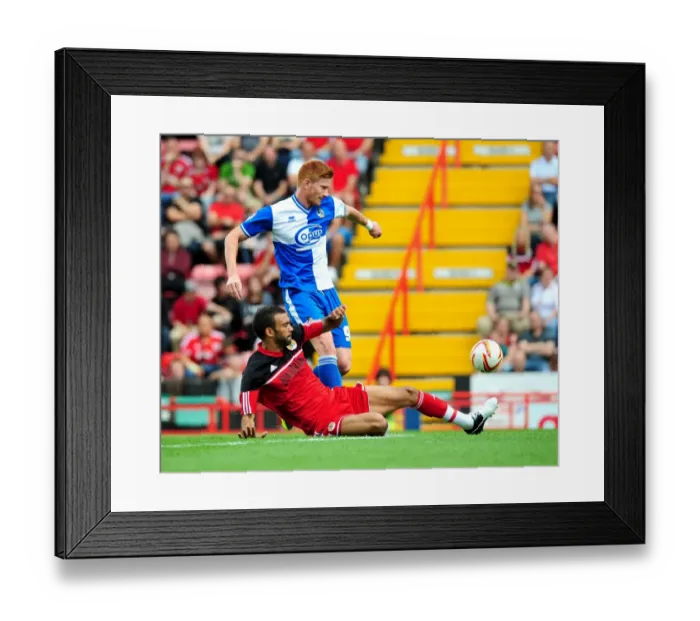 Framed Print : Bristol City's Liam Fontaine Tackles Matt Harold in Louis Carey's Testimonial Match (2012) - Football Action at Ashton Gate Stadium Framed Print : Bristol City's Liam Fontaine Tackles Matt Harold in Louis Carey's Testimonial Match (2012) - Football Action at Ashton Gate Stadium