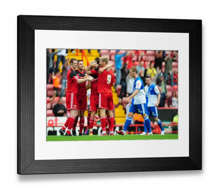 Framed Print : Bristol City FC: Martyn Woolford Scores the Goal in Louis Carey's Testimonial Match vs. Bristol Rovers (August 4, 2012) Framed Print : Bristol City FC: Martyn Woolford Scores the Goal in Louis Carey's Testimonial Match vs. Bristol Rovers (August 4, 2012)