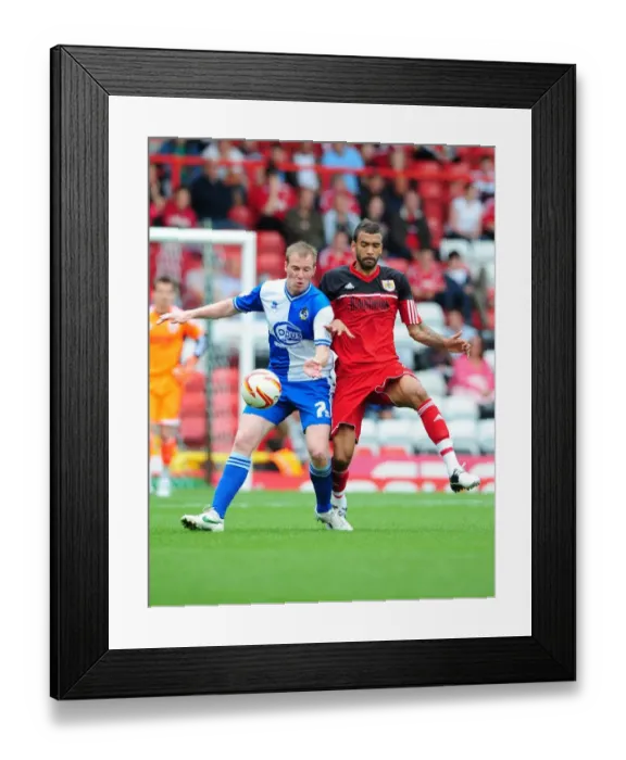 Framed Print : Battling Rivals: Fontaine vs. Clarkson - Bristol City vs. Bristol Rovers, 2012 Framed Print : Battling Rivals: Fontaine vs. Clarkson - Bristol City vs. Bristol Rovers, 2012