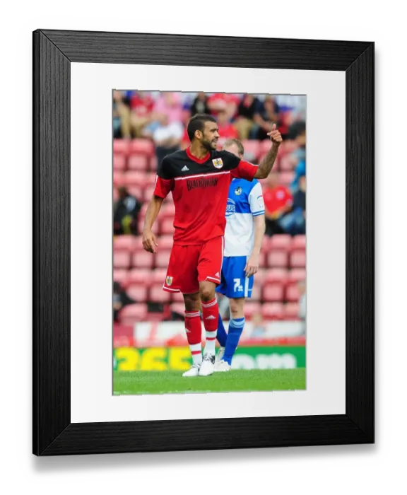 Framed Print : Bristol City's Liam Fontaine Leads the Charge at Louis Carey's Testimonial, Ashton Gate Stadium (August 4, 2012)