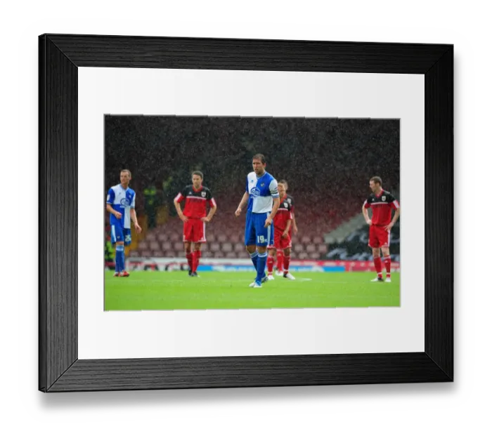 Framed Print : Bristol City FC vs. Bristol Rovers: Friendly Match at Ashton Gate Stadium (August 2012) - Adam Virgo in Action during Louis Carey's Testimonial