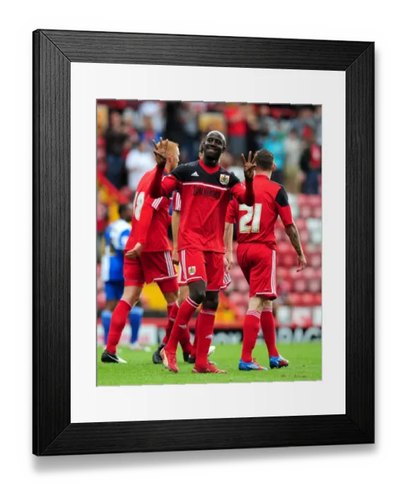 Framed Print : Adomah's Thriller: Celebrating Louis Carey's Testimonial with a Goal (August 4, 2012) - Bristol City vs. Bristol Rovers Framed Print : Adomah's Thriller: Celebrating Louis Carey's Testimonial with a Goal (August 4, 2012) - Bristol City vs. Bristol Rovers