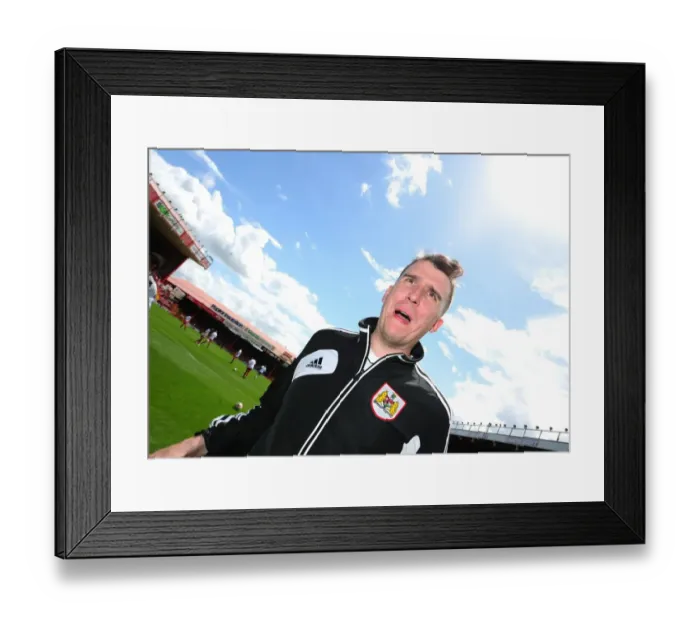 Framed Print : Bristol City FC: Stewart Dougall Analyzes at Ashton Gate during Louis Carey's Testimonial (Friendly vs. Bristol Rovers, 2012)