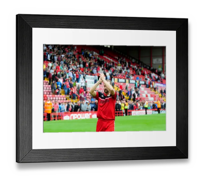 Framed Print : Louis Carey's Emotional Farewell: A Heartfelt Moment at Ashton Gate (During the Pre-Season Friendly between Bristol City and Bristol Rovers, August 4, 2012)