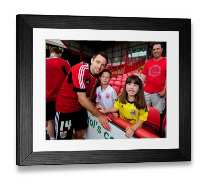Framed Print : Bristol City Football Club: Cole Skuse Interacts with Excited Fans at Pre-Season Open Day