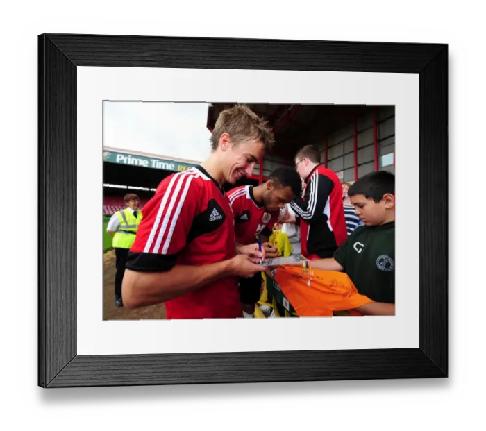 Framed Print : Bristol City Football Club: Joe Bryan Signing Autographs at Pre-Season Open Day Framed Print : Bristol City Football Club: Joe Bryan Signing Autographs at Pre-Season Open Day