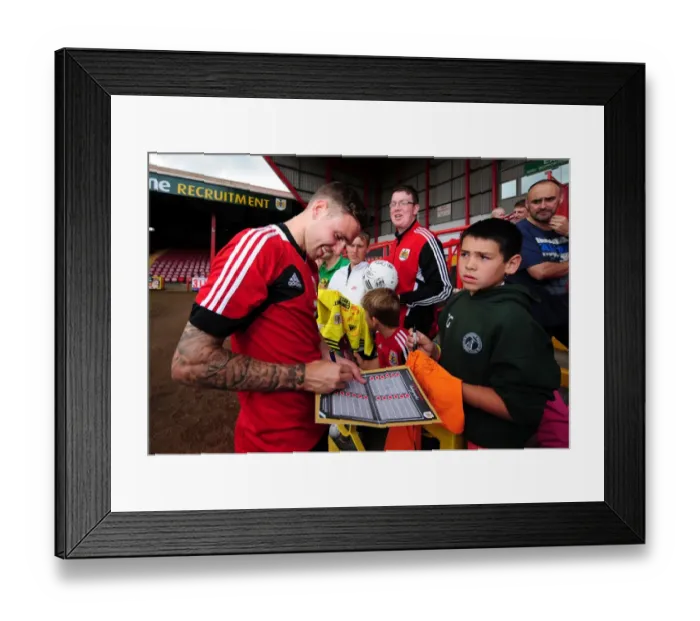 Framed Print : Bristol City Football Club: Paul Anderson Signing Autographs at Pre-Season Open Day