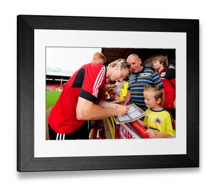 Framed Print : Bristol City Football Club: Martyn Woolford Signs Autographs at Pre-Season Open Day Framed Print : Bristol City Football Club: Martyn Woolford Signs Autographs at Pre-Season Open Day