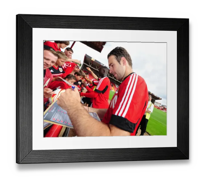 Framed Print : Bristol City Football Club: Brett Pitman Signs Autographs at Pre-Season Open Day Framed Print : Bristol City Football Club: Brett Pitman Signs Autographs at Pre-Season Open Day