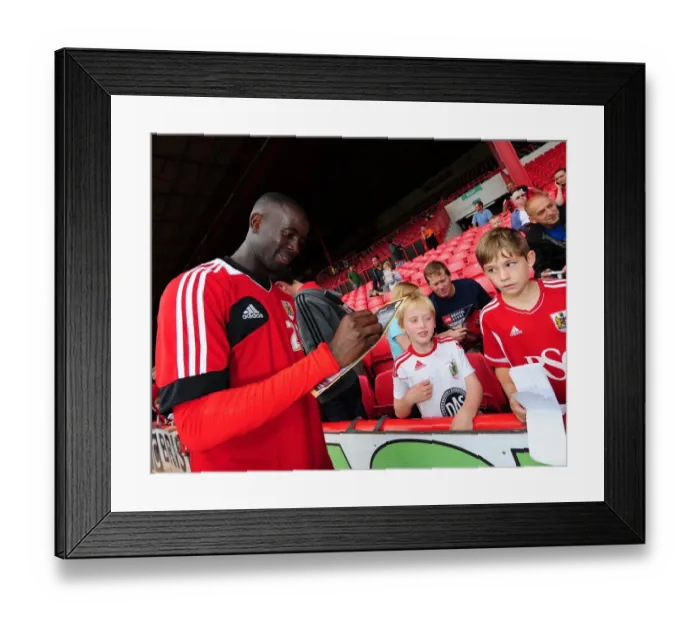 Framed Print : Bristol City FC: Albert Adomah Signs Autographs at Pre-Season Open Day Framed Print : Bristol City FC: Albert Adomah Signs Autographs at Pre-Season Open Day