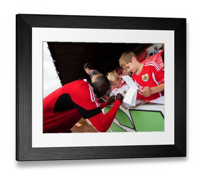 Framed Print : Bristol City Football Club: Albert Adomah Signs Autographs at Pre-Season Open Day