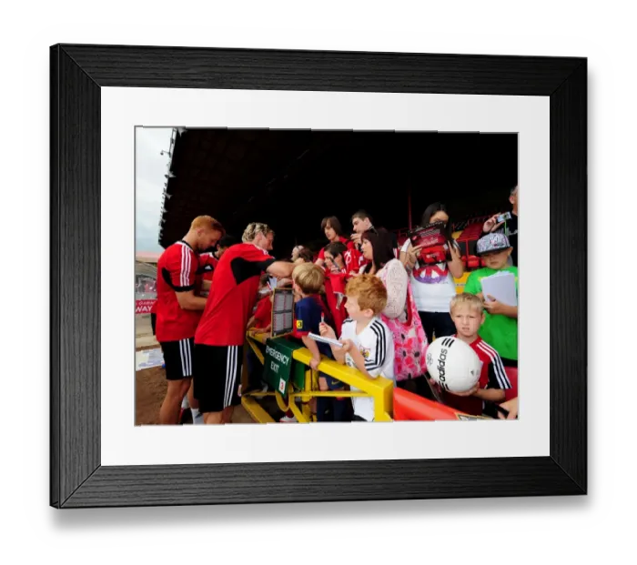 Framed Print : Bristol City Football Club Open Day: Martyn Woolford and Ryan Taylor Sign Autographs