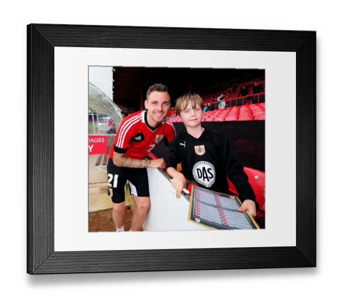 Framed Print : Bristol City Football Club: Paul Anderson and a Fan Connect at Pre-Season Open Day