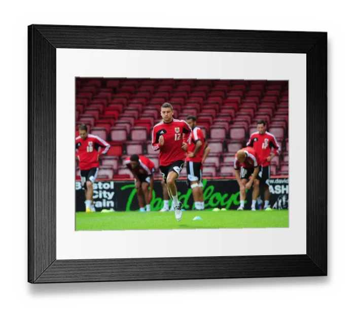 Framed Print : Bristol City Football Club: Open Day 2012 - James Wilson in Action Framed Print : Bristol City Football Club: Open Day 2012 - James Wilson in Action
