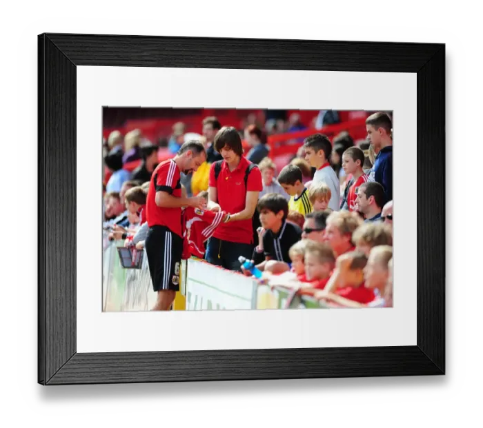 Framed Print : Bristol City Football Club: Louis Carey Signing Autographs at Pre-Season Open Day
