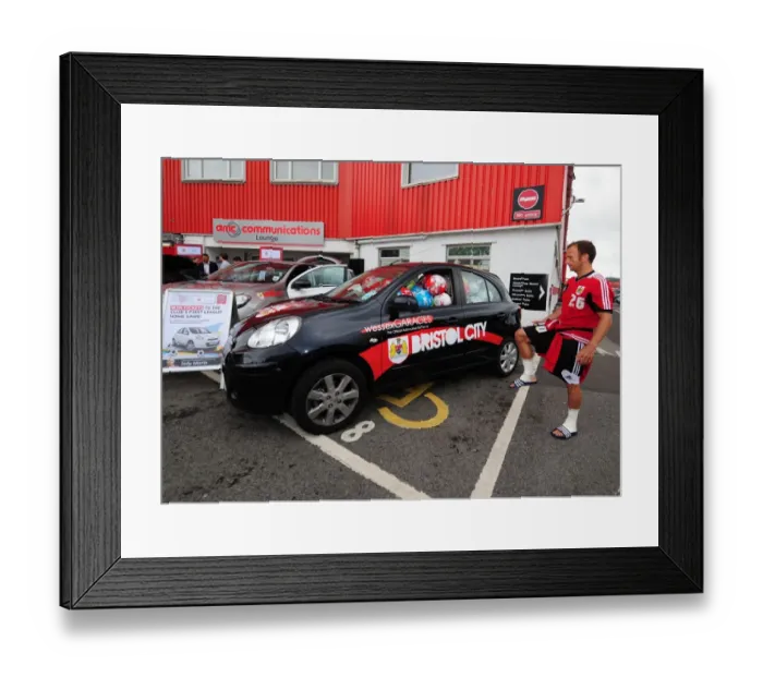 Framed Print : Jody Morris Fills Car with Soccer Balls at Bristol City FC Pre-Season Open Day