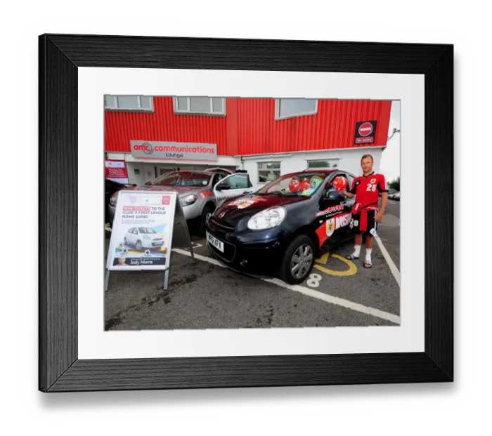 Framed Print : Bristol City FC: Jody Morris and the Car Full of Footballs at Pre-Season Open Day