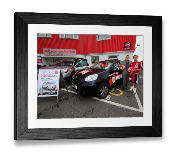 Framed Print : Bristol City Football Club's Open Day: Wessex Garages and Jody Morris with Car Full of Footballs Framed Print : Bristol City Football Club's Open Day: Wessex Garages and Jody Morris with Car Full of Footballs