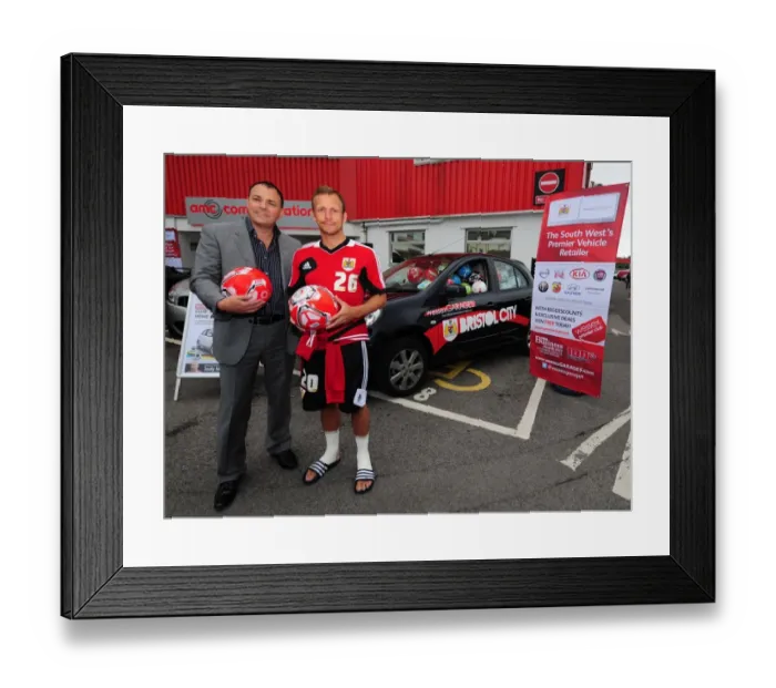 Framed Print : Bristol City FC Surprise Fans with Car Full of Footballs from Wessex Garages Framed Print : Bristol City FC Surprise Fans with Car Full of Footballs from Wessex Garages