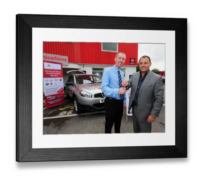 Framed Print : Bristol City Football Club: Wessex Garages Hand Over New Media Car at Open Day (July 2012)