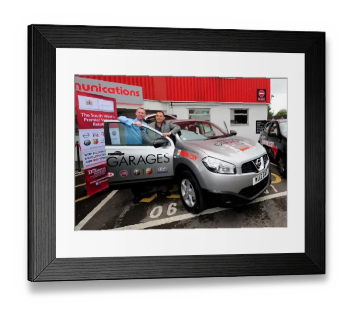 Framed Print : Wessex Garages Officially Hands Over New Media Car to Bristol City FC's Adam Baker Framed Print : Wessex Garages Officially Hands Over New Media Car to Bristol City FC's Adam Baker