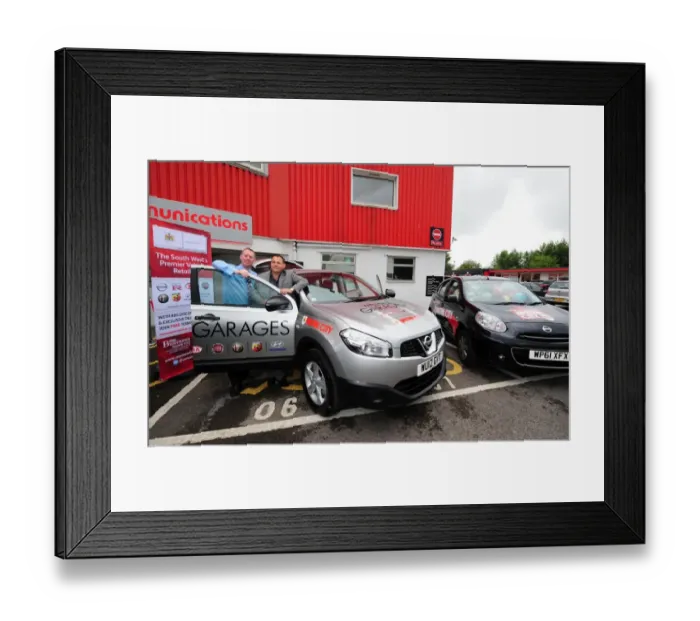 Framed Print : Bristol City Football Club Receives New Media Car from Wessex Garages at Open Day (July 2012) Framed Print : Bristol City Football Club Receives New Media Car from Wessex Garages at Open Day (July 2012)