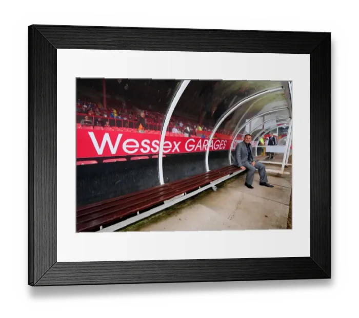 Framed Print : Bristol City FC: Wessex Garages Unveil Newly Branded Dugouts at Ashton Gate Stadium