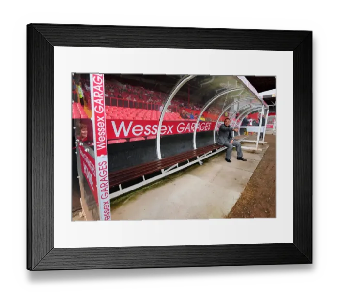 Framed Print : Newly Branded Dugouts Unveiled at Ashton Gate Stadium: Wessex Garages Keith Brock Takes Seat (Football Pre-Season Open Day) Framed Print : Newly Branded Dugouts Unveiled at Ashton Gate Stadium: Wessex Garages Keith Brock Takes Seat (Football Pre-Season Open Day)