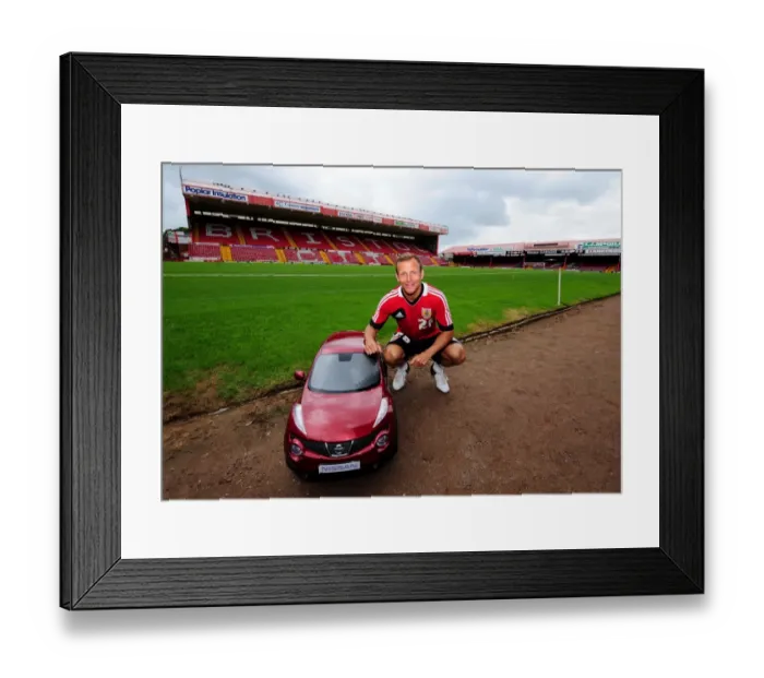 Framed Print : Bristol City FC: Jody Morris and Baby Duke of Wessex Garages at Pre-Season Open Day