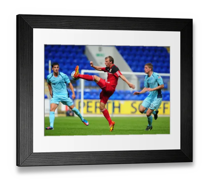 Framed Print : Martyn Woolford Takes Control: Bristol City's Pre-Season Clash at McDiarmid Park Against St Johnstone Framed Print : Martyn Woolford Takes Control: Bristol City's Pre-Season Clash at McDiarmid Park Against St Johnstone