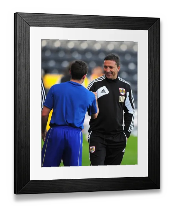 Framed Print : Derek McInnes and Lee Johnson Reunited: A Pre-Season Encounter at Rugby Park (Kilmarnock vs. Bristol City, 2012) Framed Print : Derek McInnes and Lee Johnson Reunited: A Pre-Season Encounter at Rugby Park (Kilmarnock vs. Bristol City, 2012)