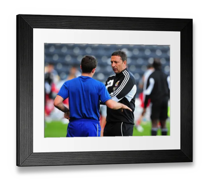 Framed Print : McInnes and Johnson Reunited: A Pre-Season Rivalry at Rugby Park Framed Print : McInnes and Johnson Reunited: A Pre-Season Rivalry at Rugby Park